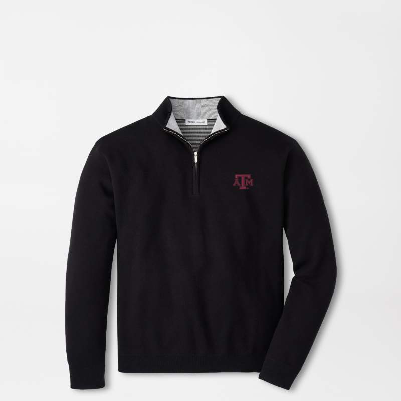 Texas A&M Coolspun Lite Cotton Quarter-Zip Sweater | Men's
