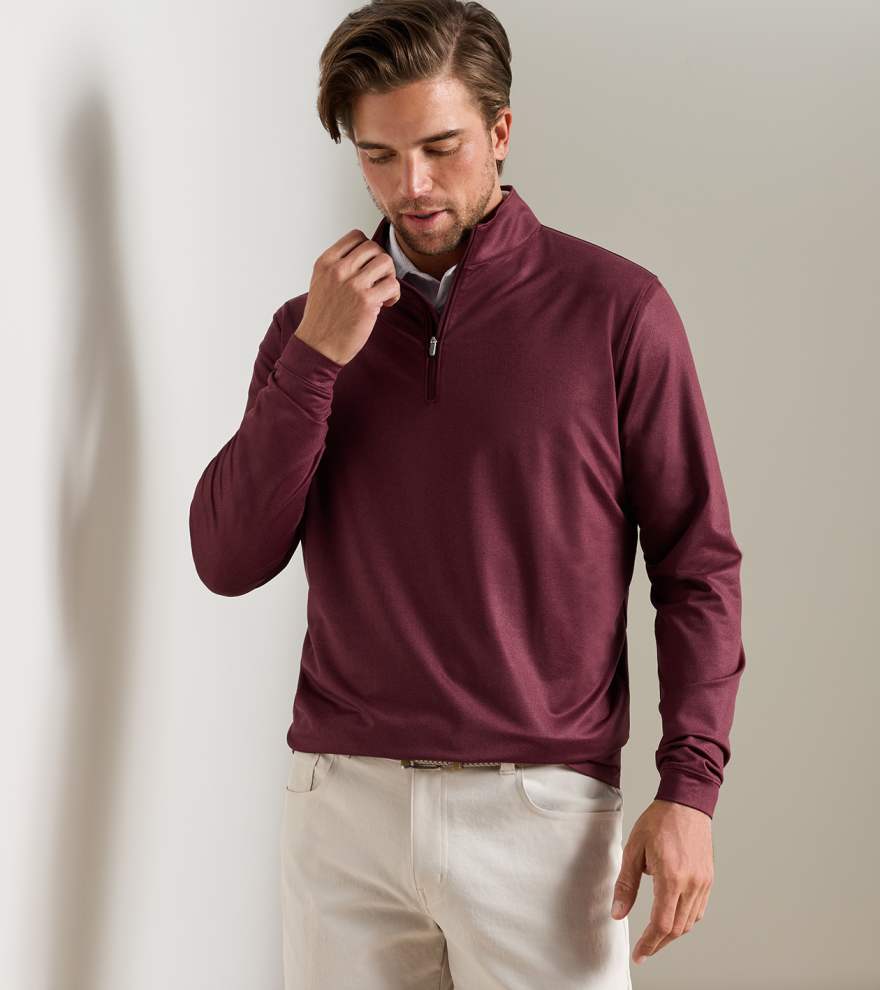 Perth Herringbone Performance Quarter-Zip - Alternate Image 1