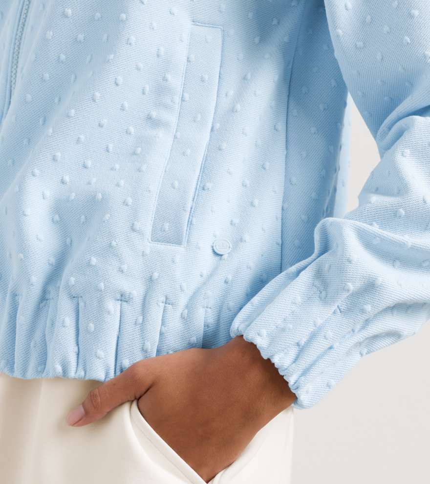 Flora Knit Swiss Dot Jacquard Full-Zip - Alternate Image 3