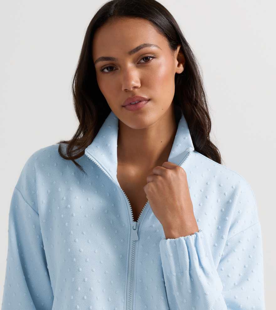 Flora Knit Swiss Dot Jacquard Full-Zip - Alternate Image 4