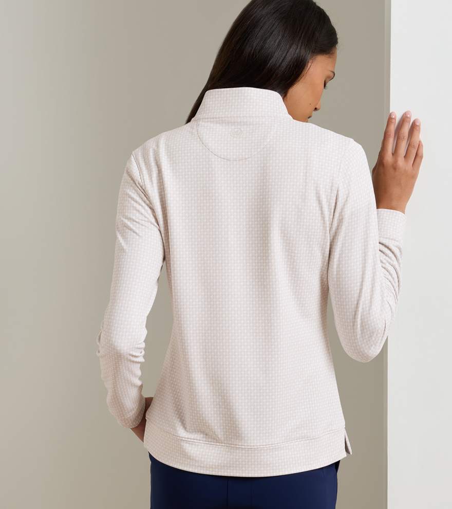 Houndstooth Print Perth Performance Quarter-Zip - Alternate Image 2