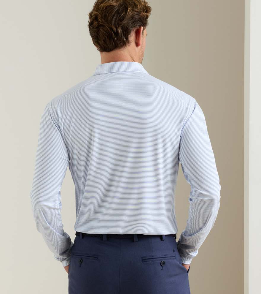 Featherweight Stripe Long-Sleeve Performance Polo - Alternate Image 2