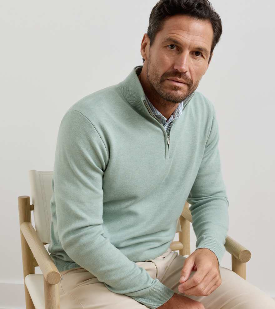 Coolspun Lite Cotton Quarter-Zip Sweater - Alternate Image 1