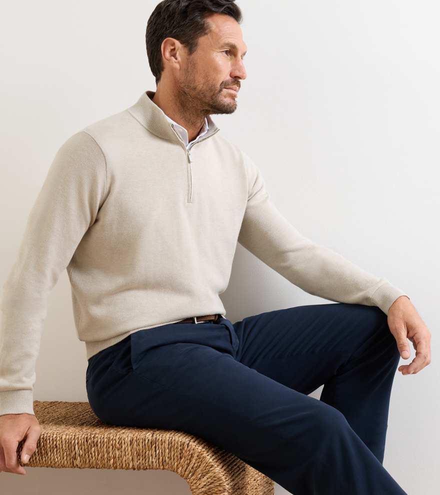 Coolspun Lite Birdseye Quarter Zip Sweater - Alternate Image 1