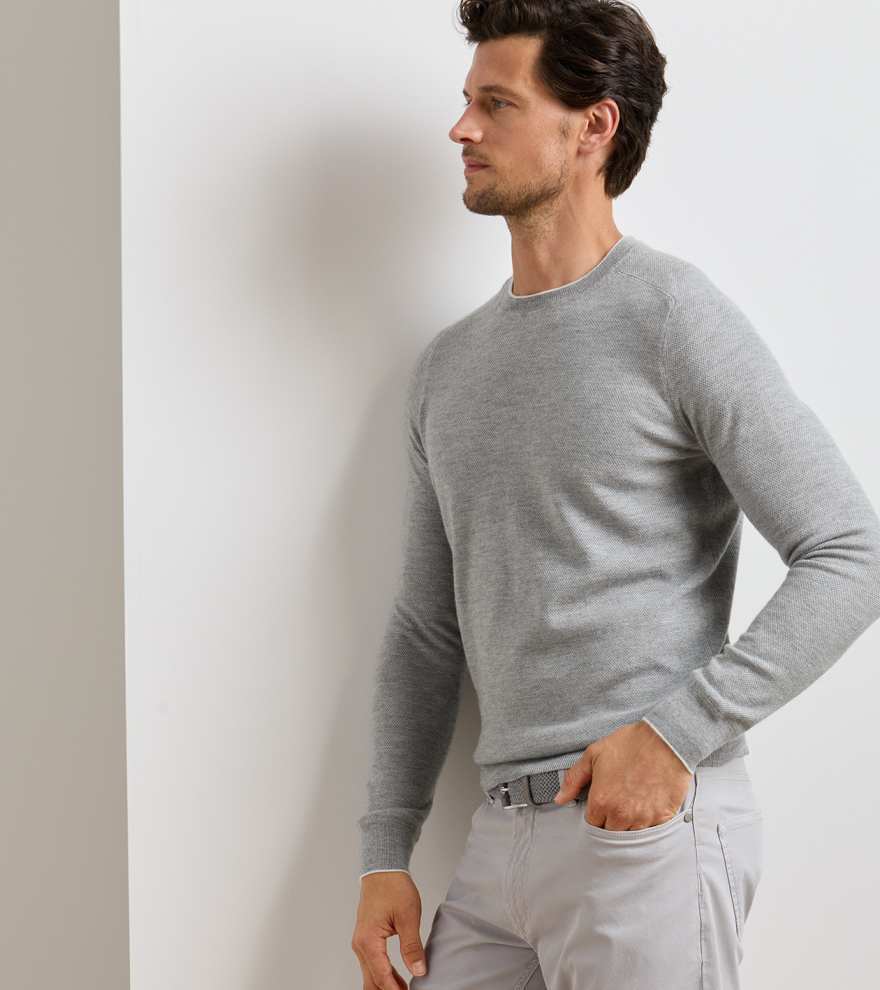 Voyager Cashmere-Silk Saddle Shoulder Crew - Alternate Image 1