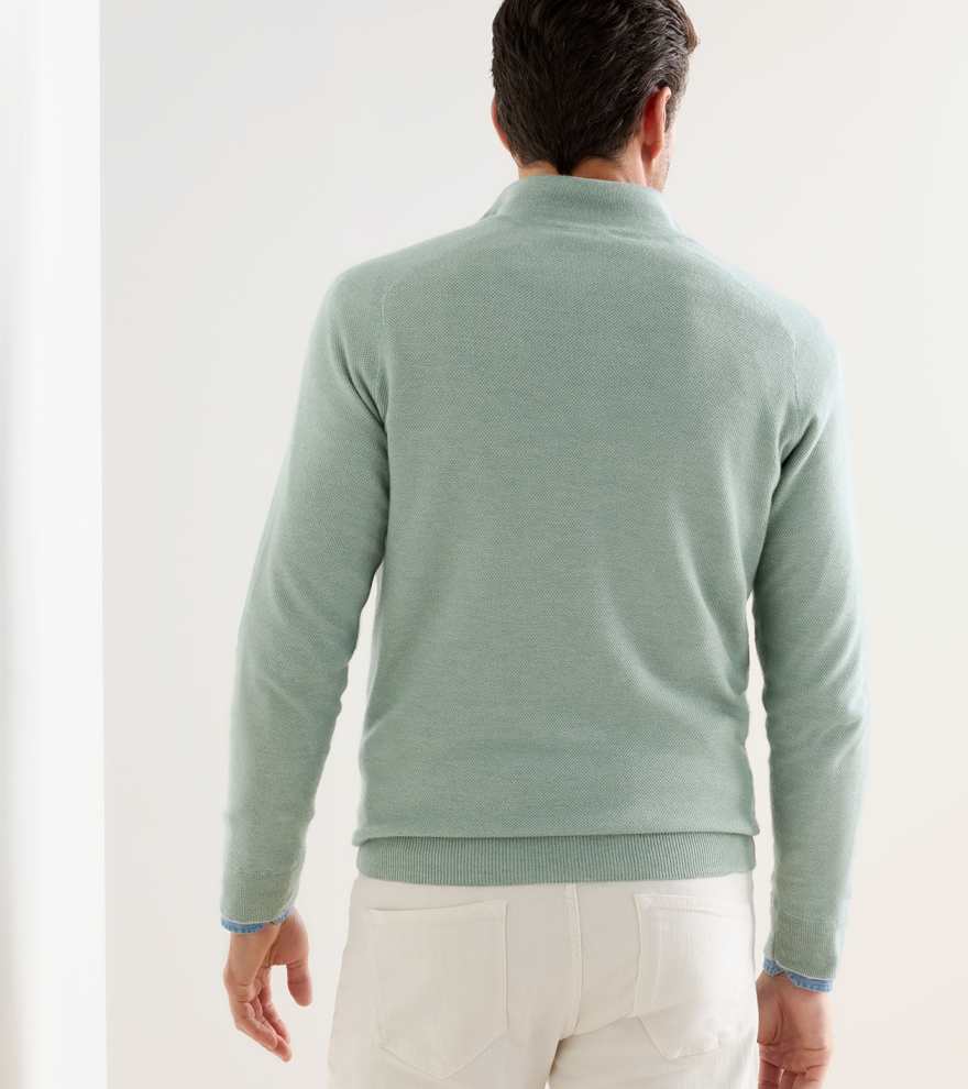 Voyager Cashmere-Silk Saddle Shoulder Quarter Zip - Alternate Image 2