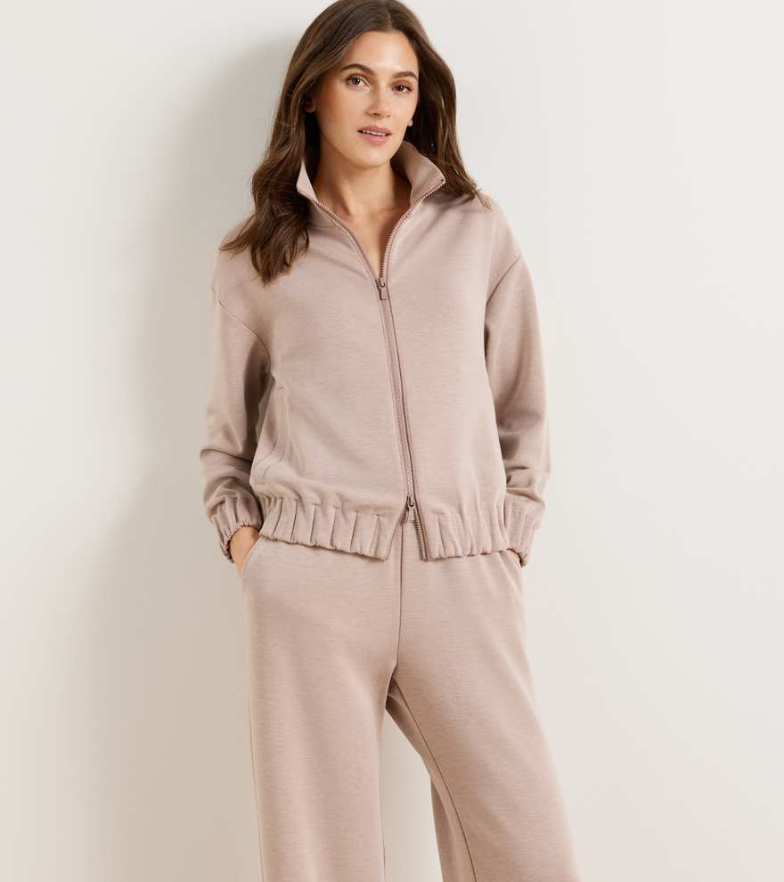 Flora Knit Melange Full-Zip Layer - Alternate Image 1