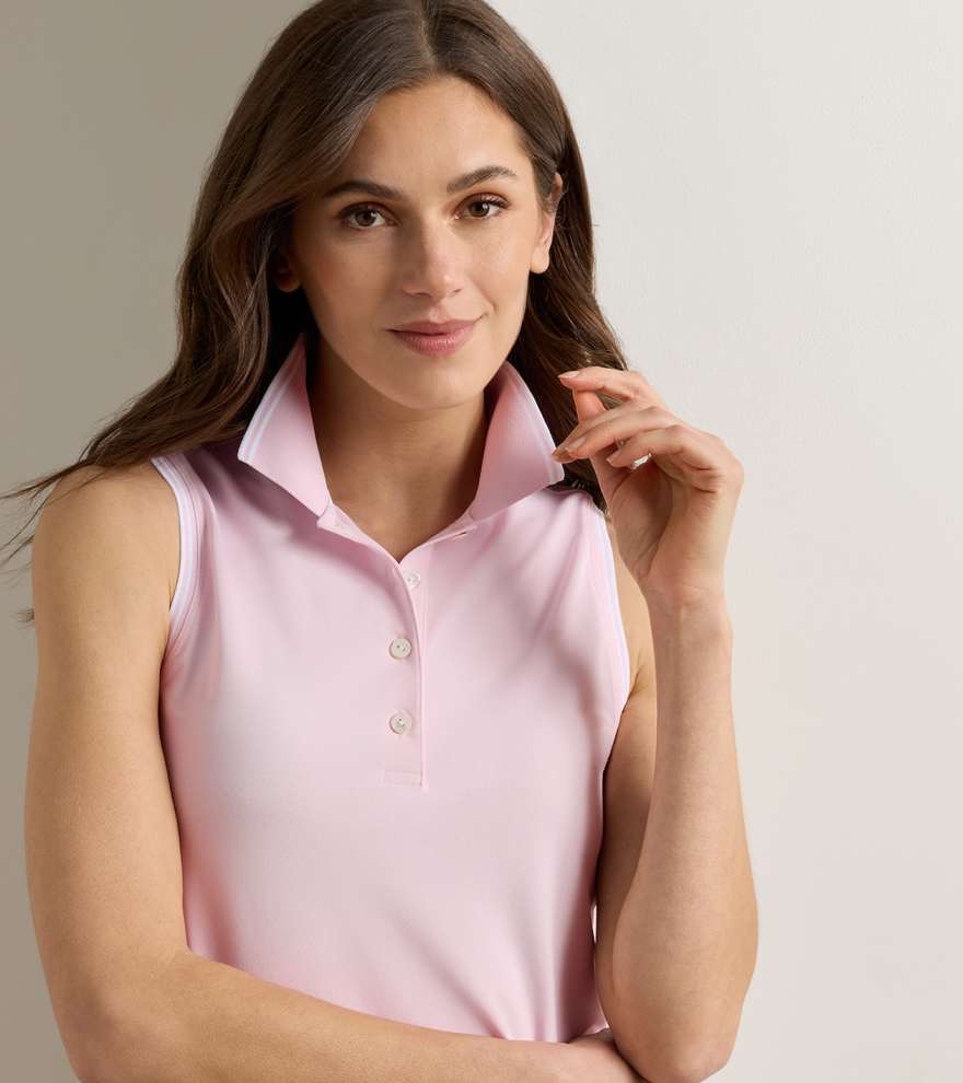 Canterbury Tipped Sport Mesh Sleeveless Polo - Alternate Image 4
