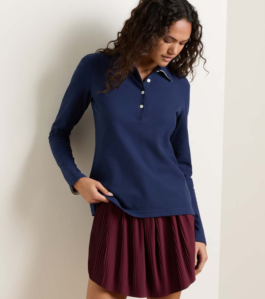 Coolspun Lite Cotton Piqu&eacute; Long Sleeve Polo - Alternate Image 3