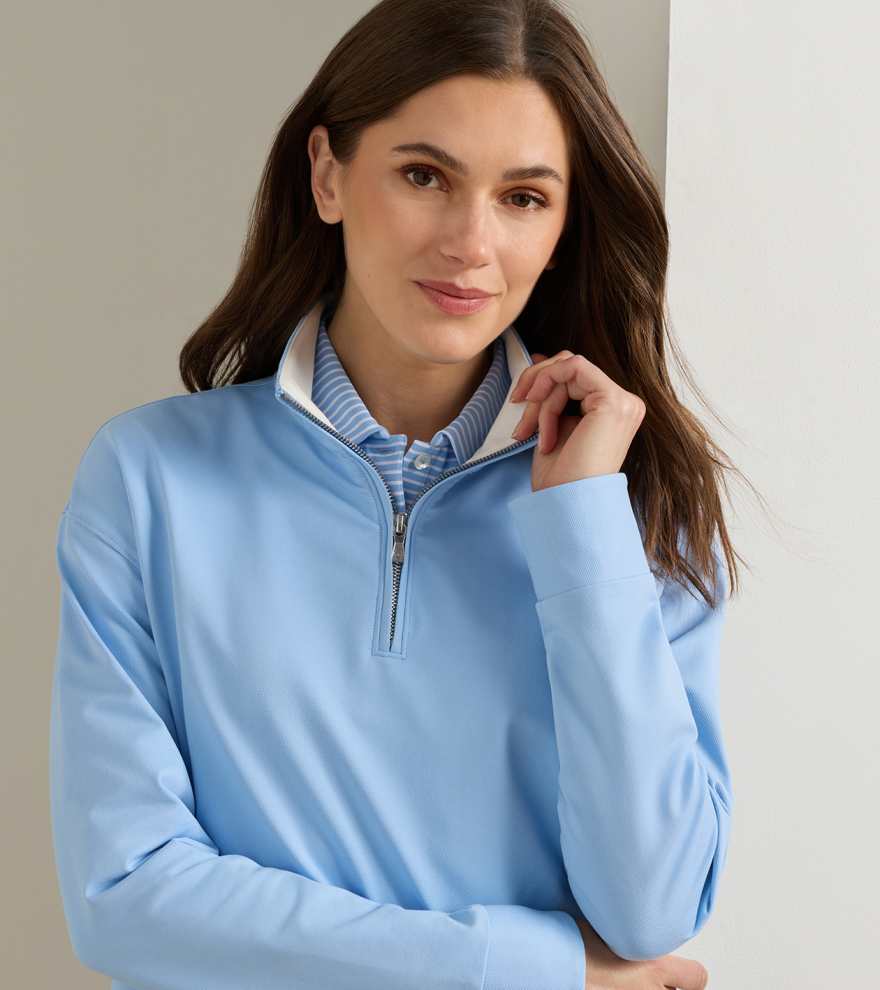 Coolspun Lite Cotton Quarter-Zip Pullover - Alternate Image 3