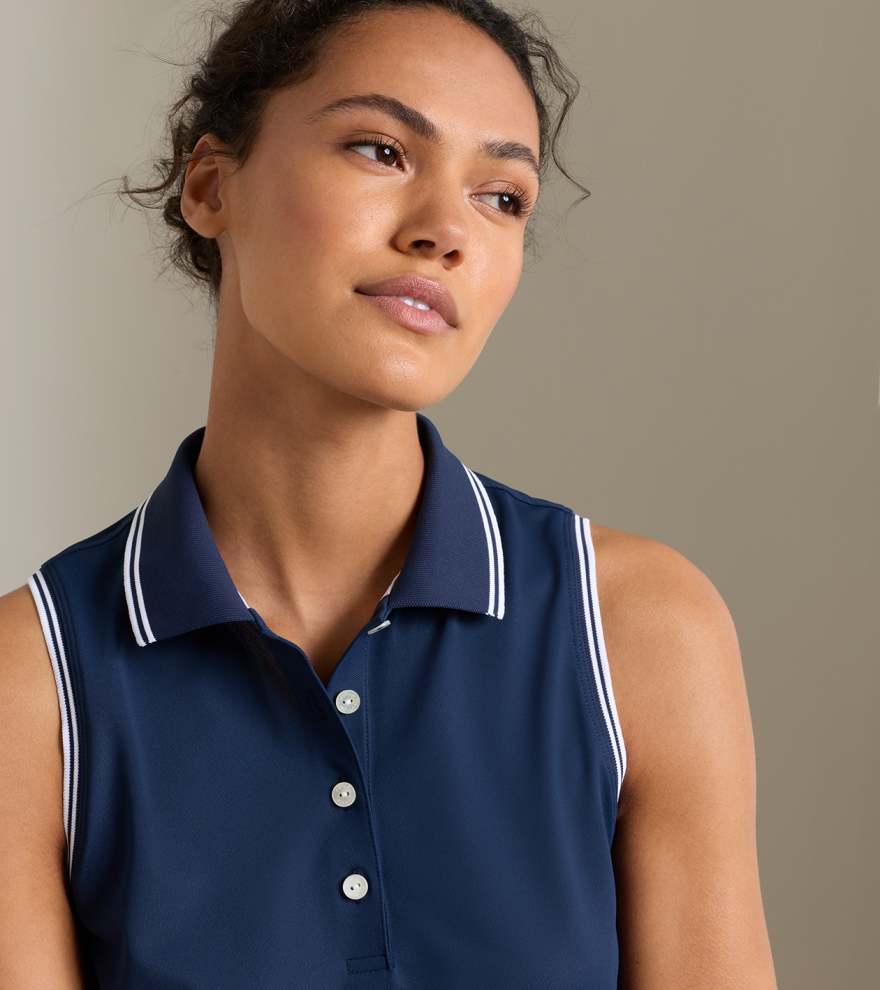 Canterbury Tipped Sport Mesh Sleeveless Polo - Alternate Image 4