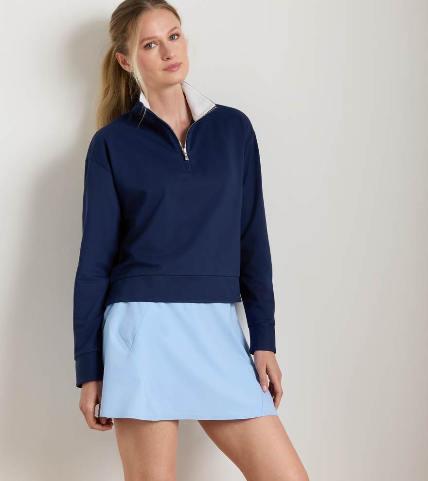 Coolspun Lite Cotton Quarter-Zip Pullover - Alternate Image 1