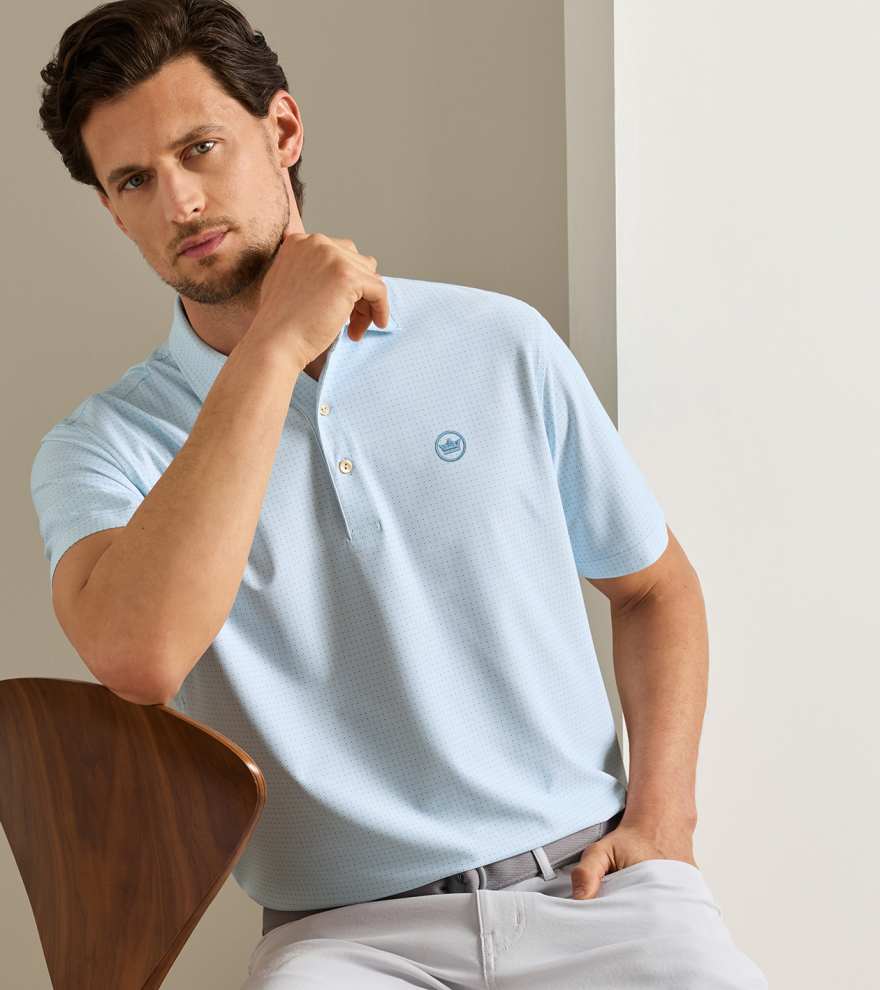 Crown Seal Logo Mosaic Performance Mesh Polo - Alternate Image 1