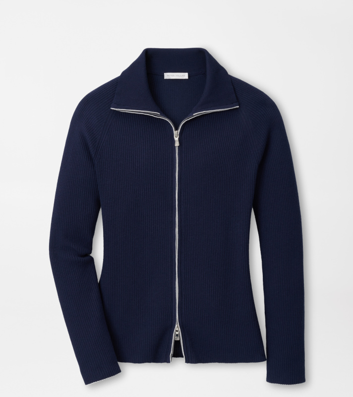 Coolspun Lite Cotton Ribbed Cardigan by Peter Millar