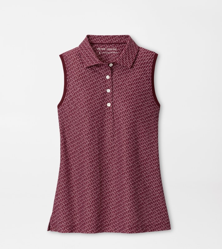 House Of Clubs Banded Sport Mesh Sleeveless Button Polo by Peter Millar