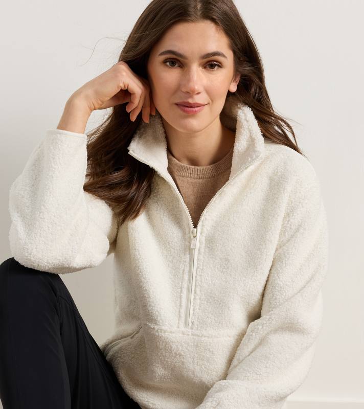 Tilly Bonded Sherpa Half Zip | Women's Outerwear | Peter Millar