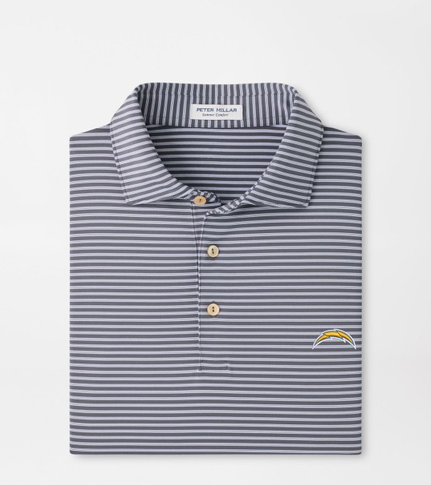Los Angeles Chargers Tiebreaker Performance Jersey Stripe Polo in Iron
