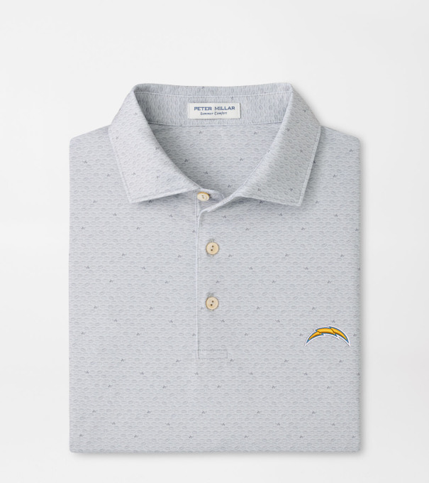 Los Angeles Chargers On The Ball Performance Jersey Polo in British Grey
