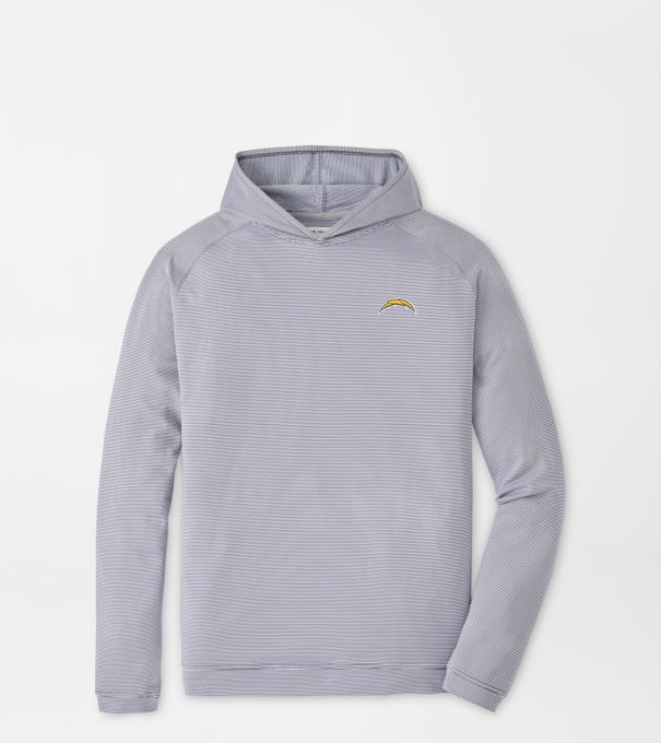 Los Angeles Chargers Pine Sugar Stripe Performance Hoodie in Iron