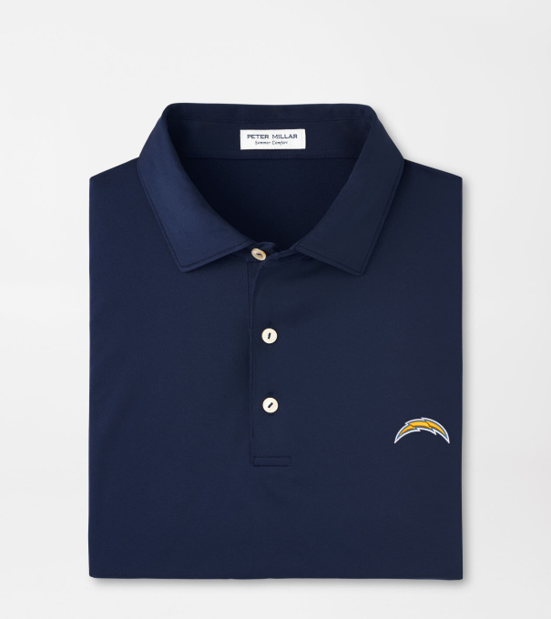 Los Angeles Chargers Solid Performance Jersey Polo in Navy