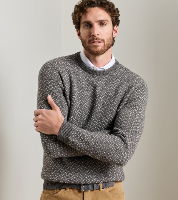 Crescent Nordic Crewneck Sweater in OSLO GREY