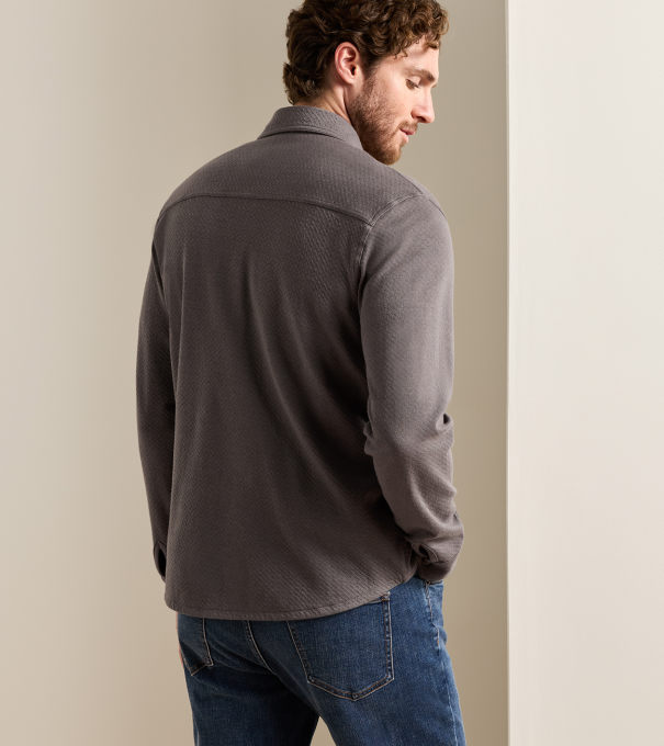 Ridgeline Knit Shirt Jacket in Charcoal
