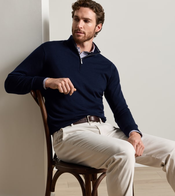 Autumn Crest Quarter-Zip in Navy