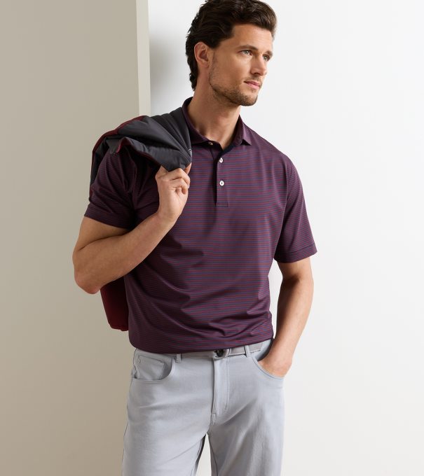 Hales Performance Jersey Polo in NAVY / BORDEAUX