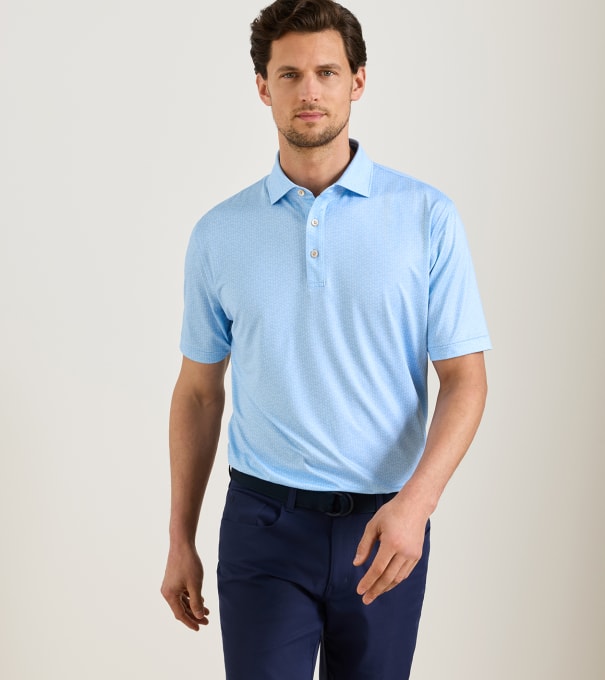 25th Anniversary Performance Jersey Polo in Cottage Blue