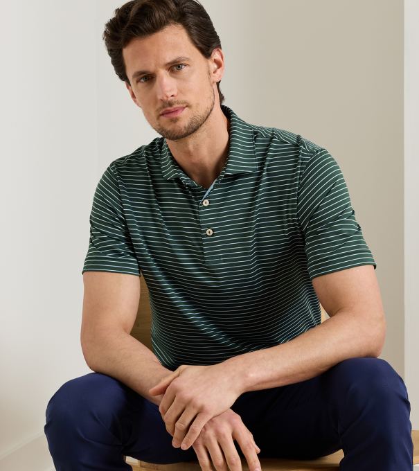 Oaks Performance Jersey Polo in PINE BROOK