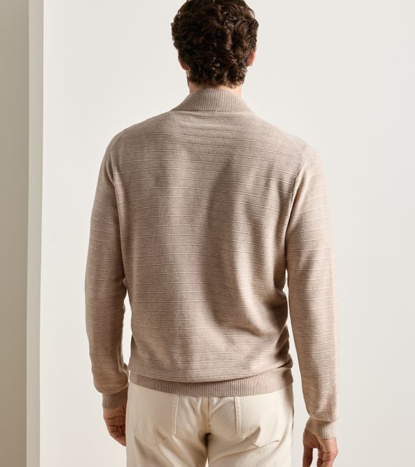 Pacific Full Zip Sweater in Stone