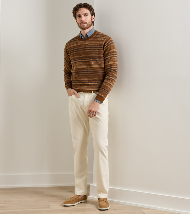 Classic Comfort Corduroy Five Pocket Pant in Ivory