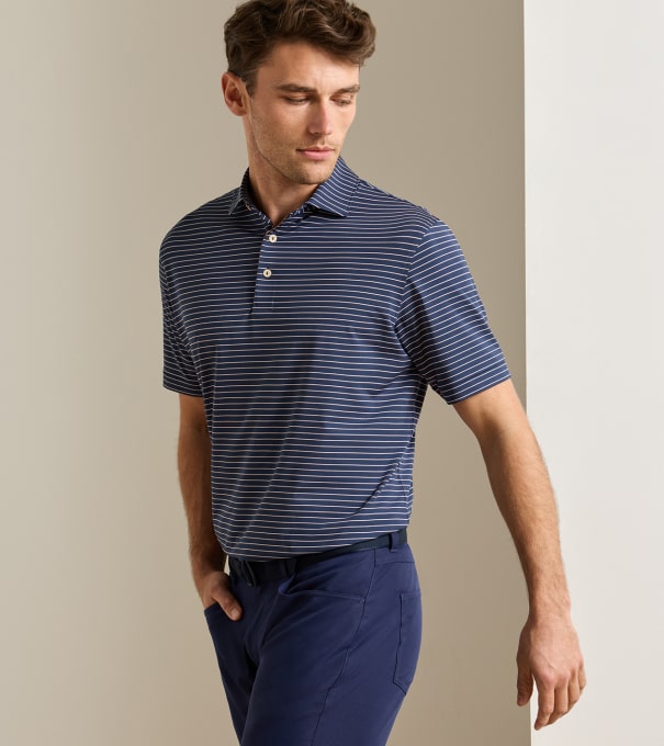 Oaks Performance Jersey Polo in Navy
