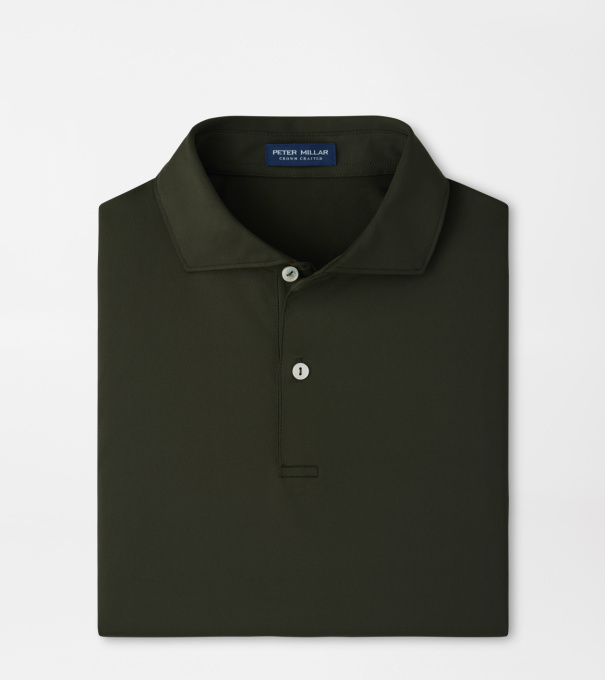 Solid Performance Jersey Polo in Dark Olive