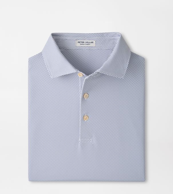 Phoenix Performance Jersey Polo in WHITE / BAIL BLUE