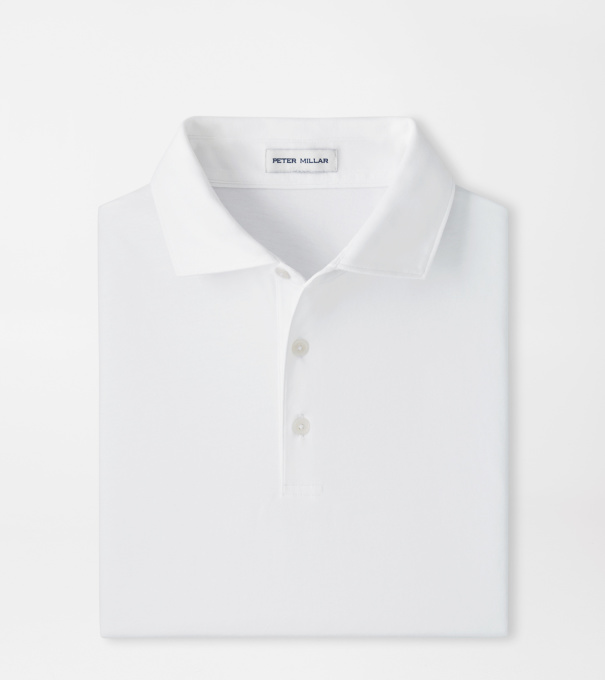 Crown Flex Cotton Short-Sleeve Polo in White