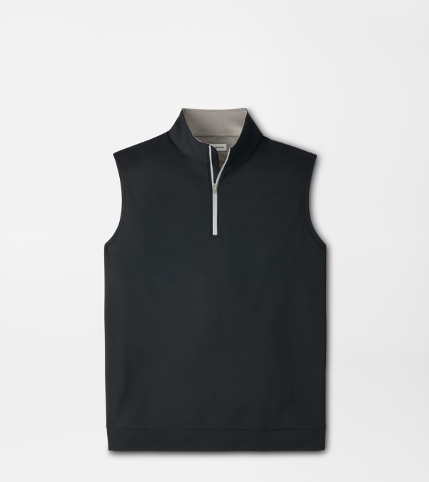 Galway Stretch Loop Terry Quarter-Zip Gilet in Black