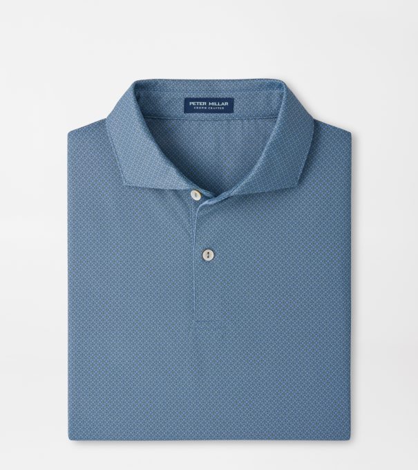 Caldara Performance Jersey Polo in WINDY BLUE