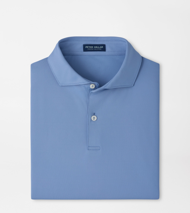 Solid Performance Jersey Polo in WINDY BLUE