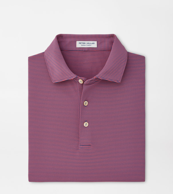 Candor Performance Mesh Polo in BAIL BLUE / RED CORAL