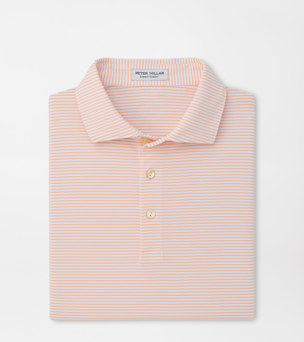 Wade Performance Jersey Polo in WHITE / PAPAYA
