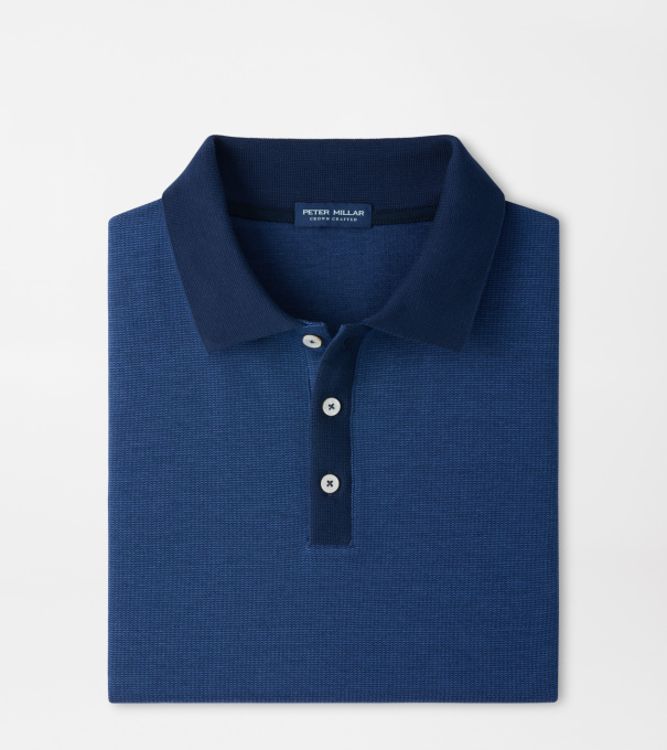 Barnes Short-Sleeve Knit Polo in Navy