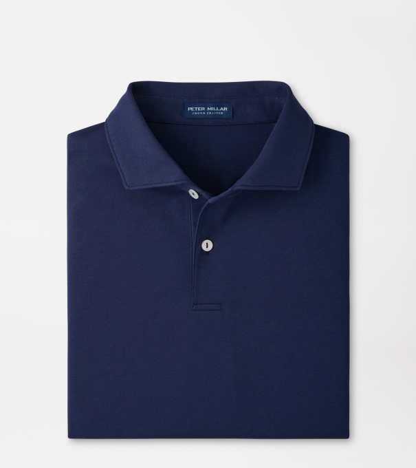 Albatross Cotton-Blend Piqu&eacute; Polo in Navy