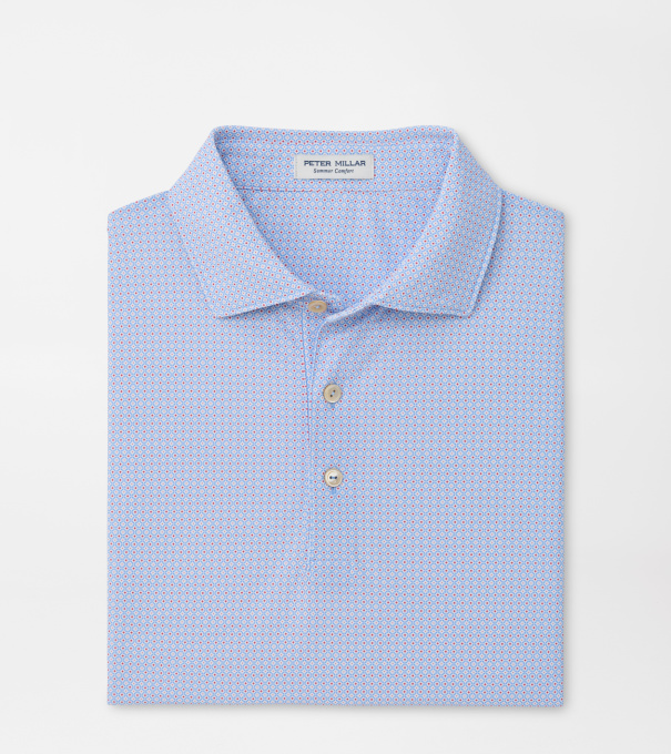 Mosaic Performance Mesh Polo in Estate Blue