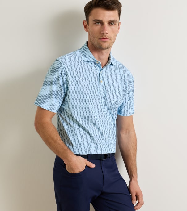 Duck Season Performance Mesh Polo in PALE BLUE