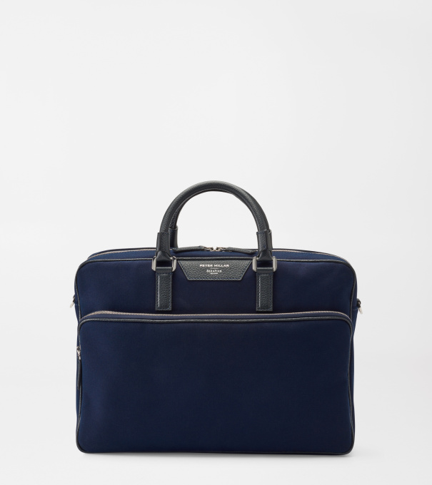 Peter Millar X Serapian Briefcase in Navy