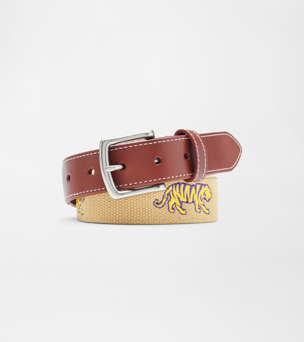 LSU Mike the Tiger Belt in Khaki