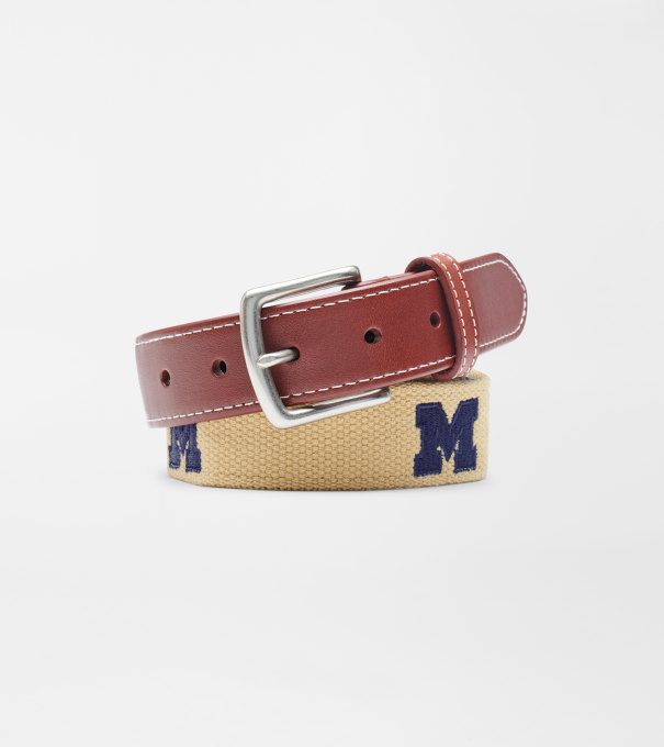 University of Michigan Belt in Khaki
