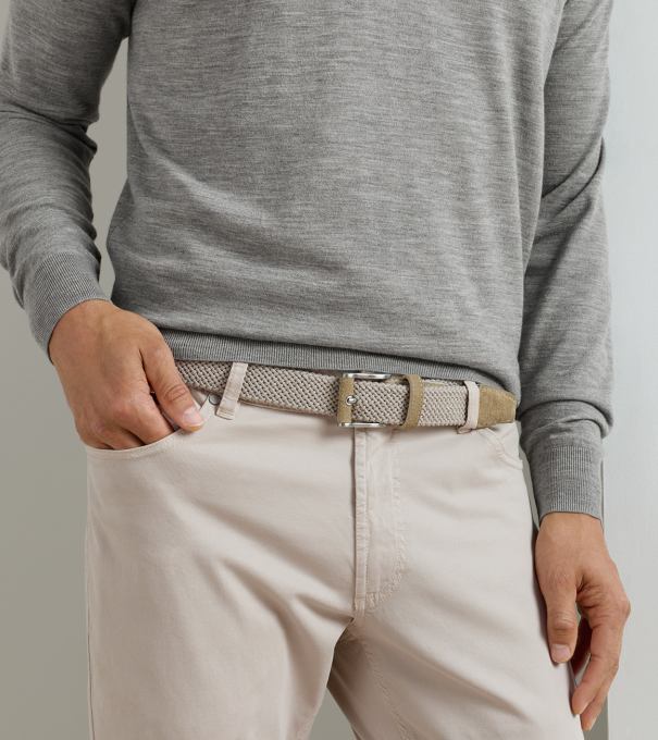 Crafted Woven Belt in Khaki