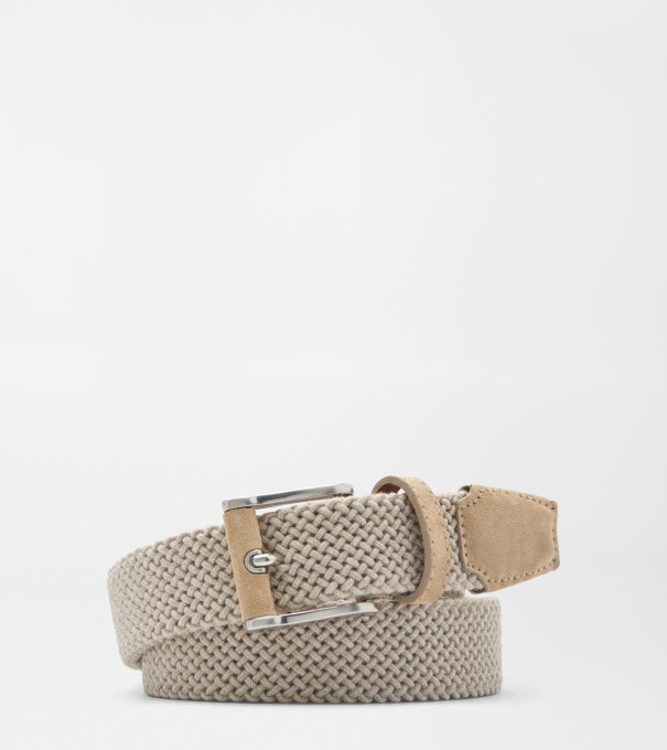 Crafted Woven Belt in Khaki